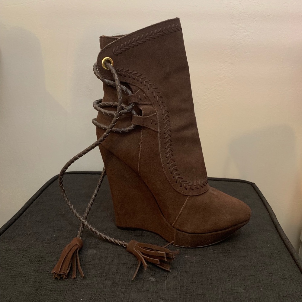 Colin Stuart Platform Wedge Bootie Size 7.5B